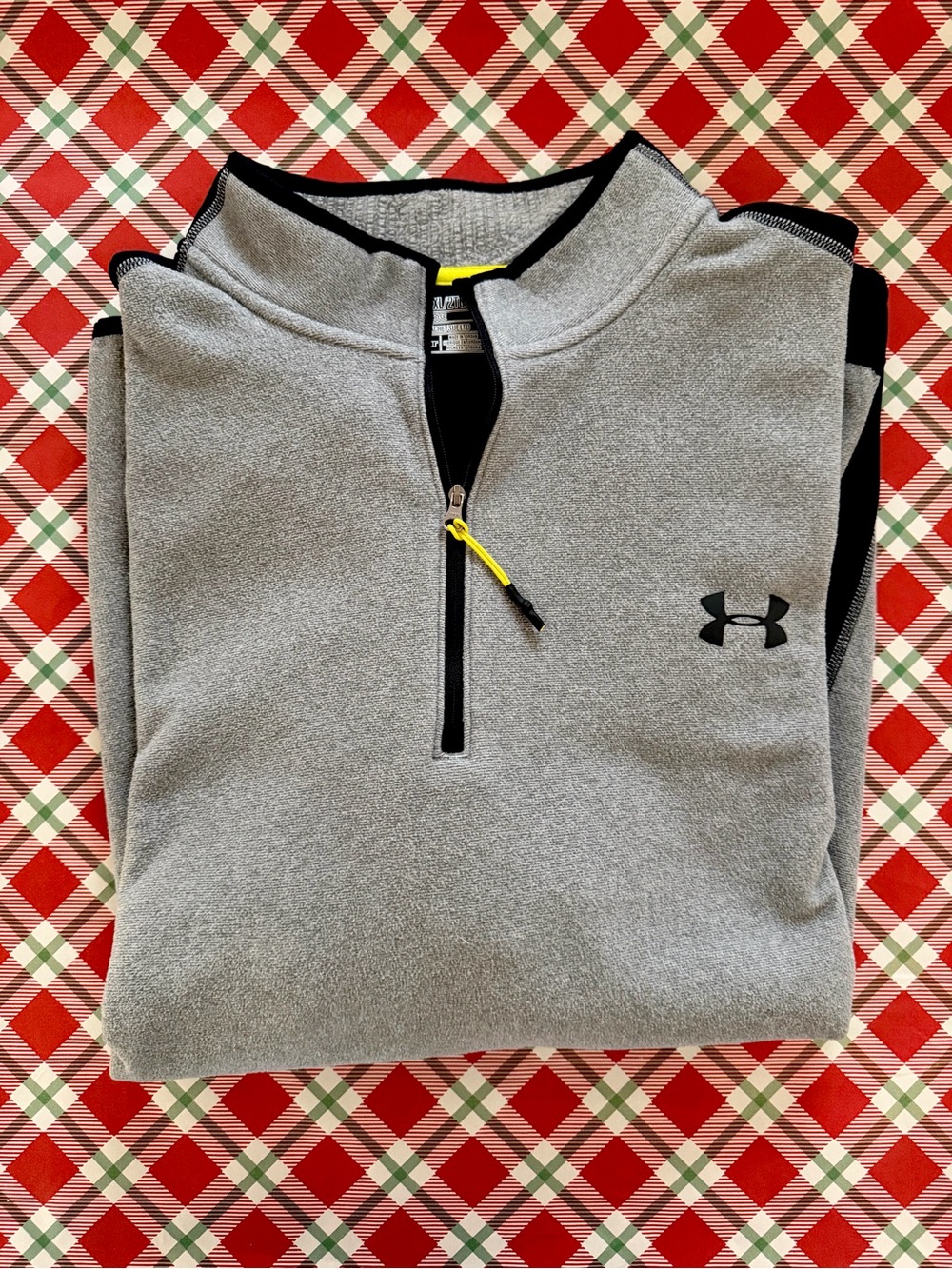 Under Armour Light Gray Quarter-Zip Fleece with Black Logo